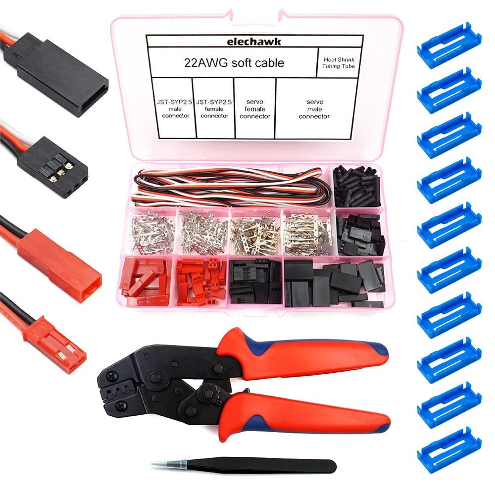 55 Sets Servo-Stecker, männlich, weiblich, Crimp-Pin-Kabel-Set mit Crimp-Werkzeug, kompatibel mit JR