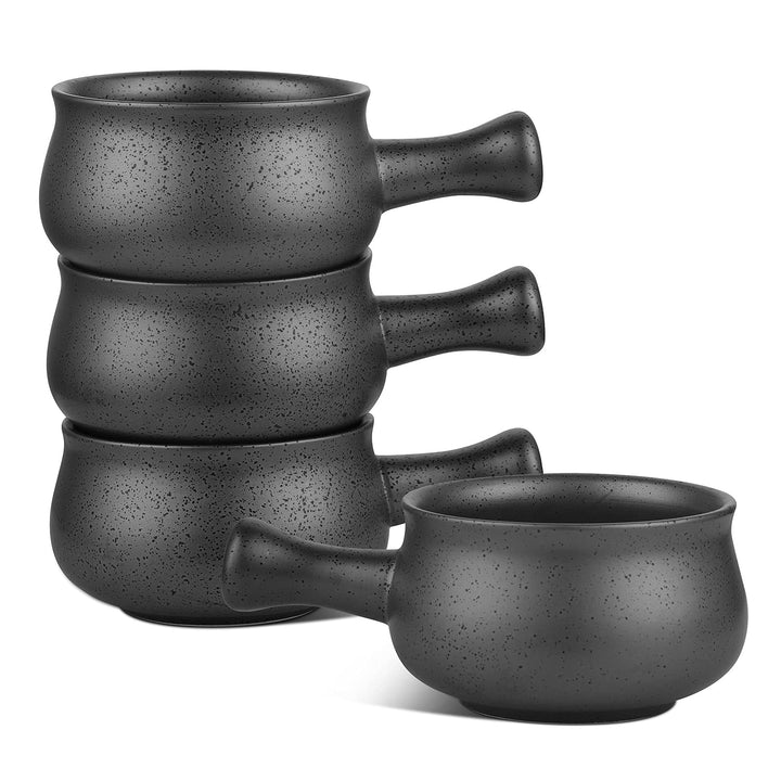 vicrays, Kunststoff, French Onion Suppenschalen mit Griffen, 740 ml für Suppe, Chili, Rindfleischein