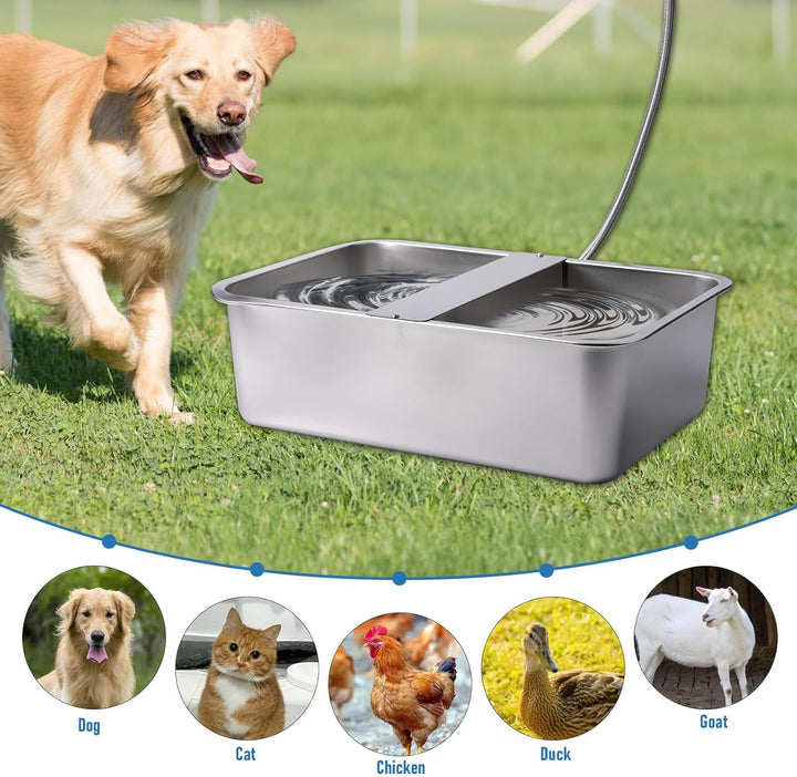 Automatischer Wassernapfspender für Hunde, 25 Liter, für grosse Rassen, rostfreier Wassernapf für Hu