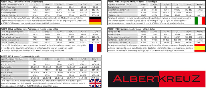 Albert Kreuz Damen Unterhemd/Top Merino Wolle Mulesing-frei ultrafein feuchtigkeitsregulierend ohne