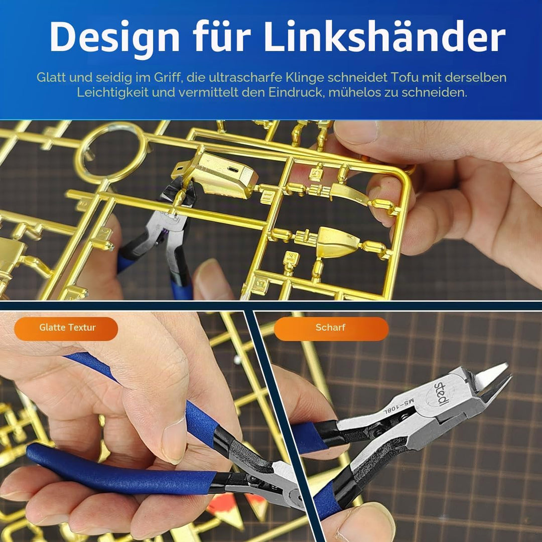 stedi Ultimative Modellzange, [Linke Hand Version] Angusszange Ultradünne einschneidige Hobbyzange f