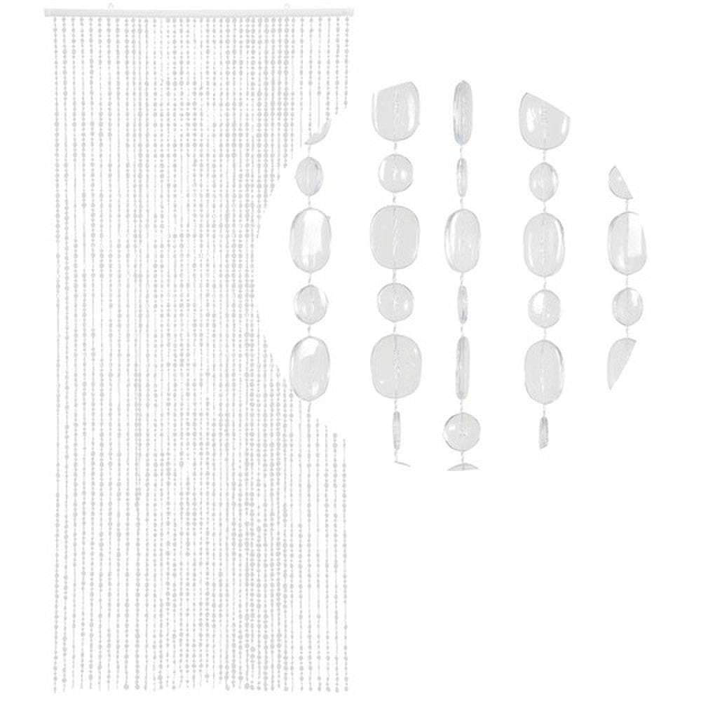 HAB & GUT -DV0221- Türvorhang OVAL, KLAR, 90 x 200 cm, Pailettenvorhang Perlenvorhang, Klar