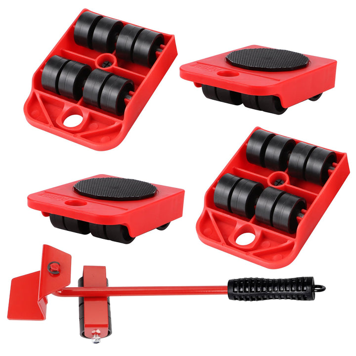 Möbel-Transportroller-Set 5-teilig Möbel-Gleitroller 4 Möbelroller & 1 Lastenheber Anti-Rutsch-Besch