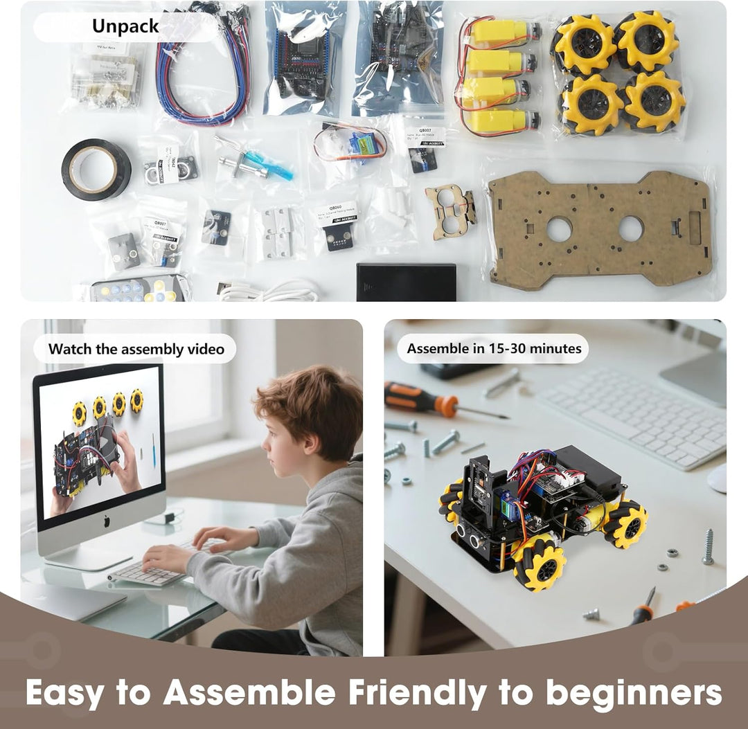 ACEBOTT Roboter Spielzeug für Kinder, Roboter Kinder mit 3-MP-Kamera, kompatibel mit Arduino und Scr