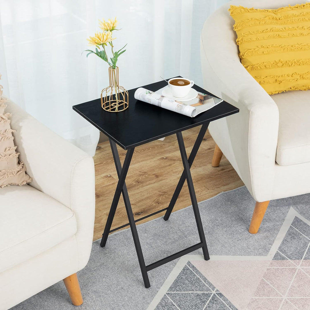 HOOBRO Beistelltisch Klappbar, Kleiner tabletttisch, TV Tray 2er Set, klapptisch Snack Tisch Industr
