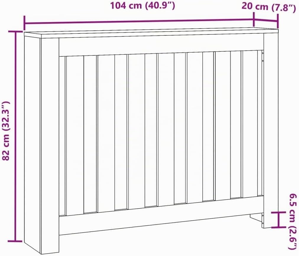 vidaXL Heizkörperverkleidung, Heizungsverkleidung Modernes Latten-Design, Heizkörperabdeckung für Wo