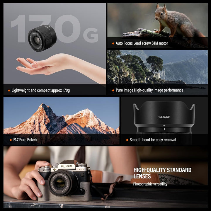 VILTROX 35mm F1.7 XF Autofokus Objektive für Fuji X Mount Kamera Objektive Pro Standard Camera Lense