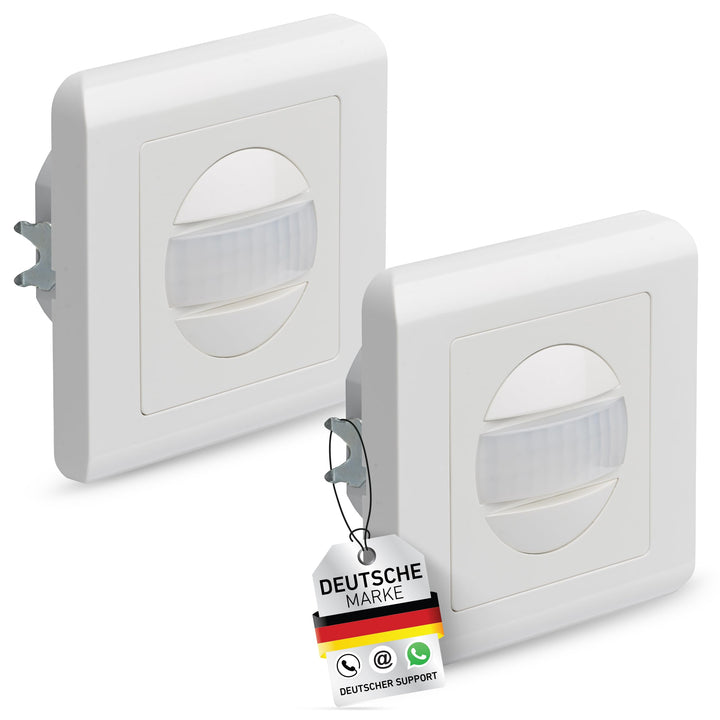 Oktaplex Ela 2er Set Bewegungsmelder Unterputz 160° Infrarot-Sensor 9m Reichweite 230V Hohlwanddose