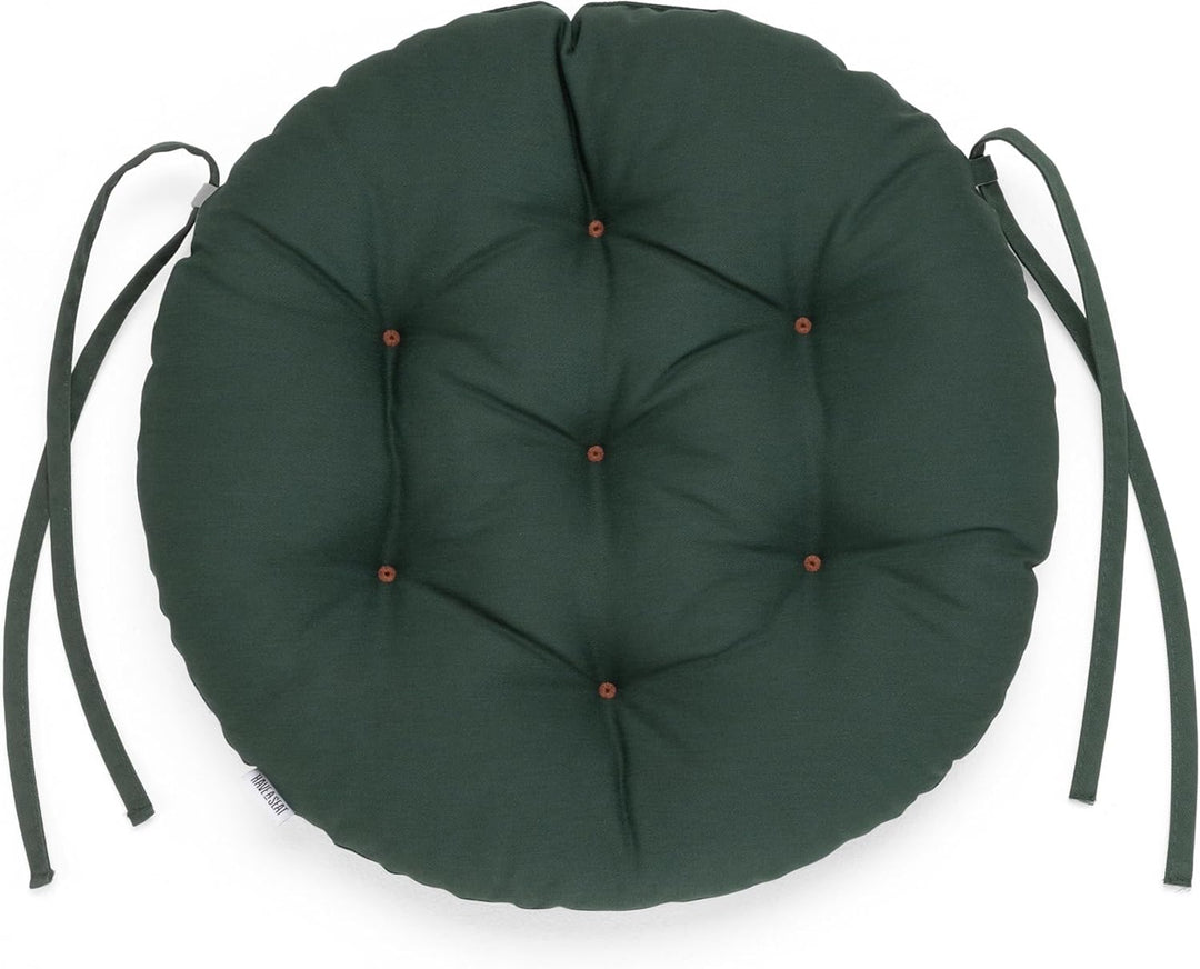 Sitzkissen Rund 40cm - 2er Set - Bequeme Sitzkissen Outdoor - Waschbar bis 95°C, Wetterfest, Orthopä