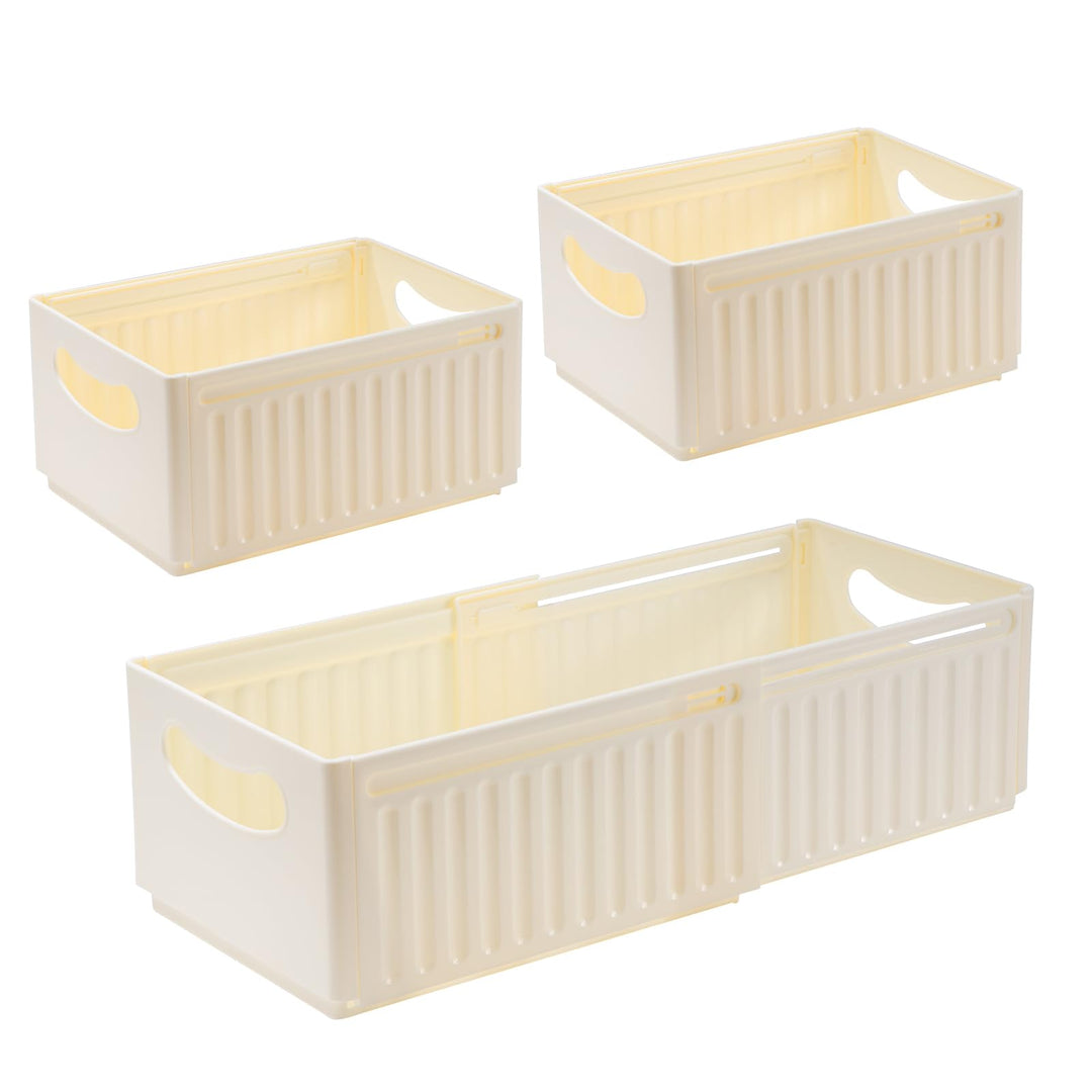 Aufbewahrungsbox Kunststoff Klappkiste Dehnbar Organizer Box Küchenschrank für Küche, Bad, Büro,Schl