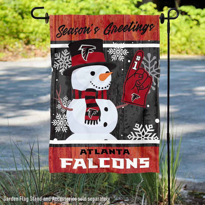 Atlanta Falcons Holiday Winter Snow Garden Flag Double Sided Banner