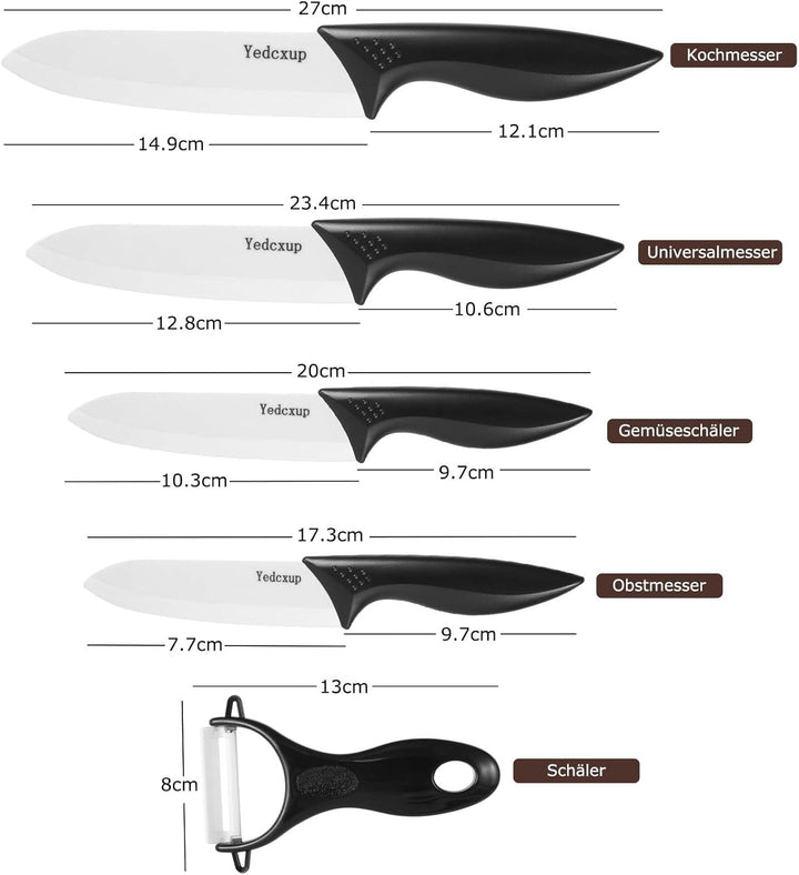 Keramikmesser Set, 5 Stück Keramikmesser Solide keramik Messer Küche, Messer Sind Scharf Genug zum S