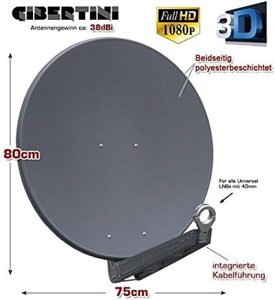 Gibertini Antenne 75cm SE Profi Alu Serie Anthrazit