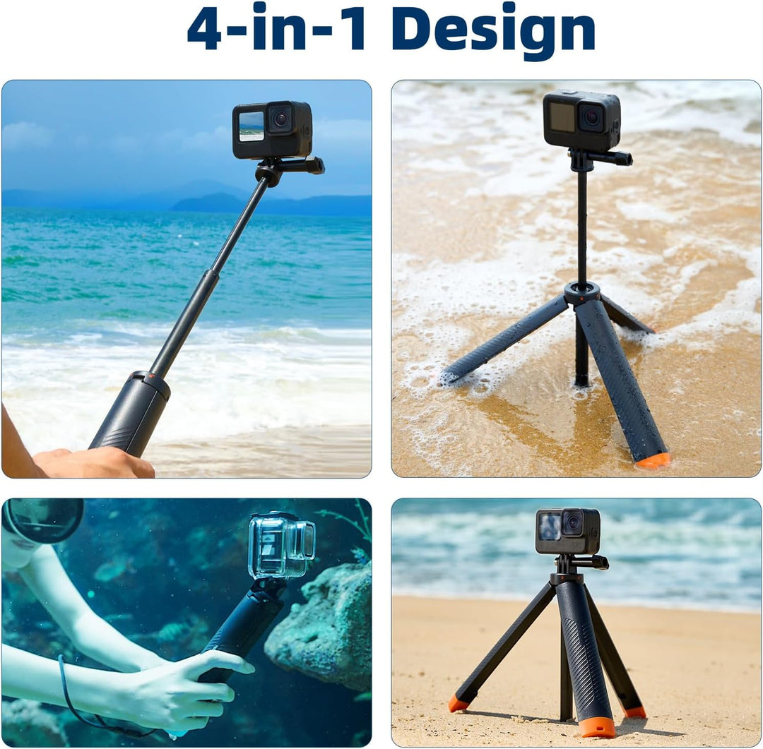 Schwebender Handgriff Selfie Stick Stativ Wasserdicht Ausziehbares Selfie Einbeinstativ für Go Pro H