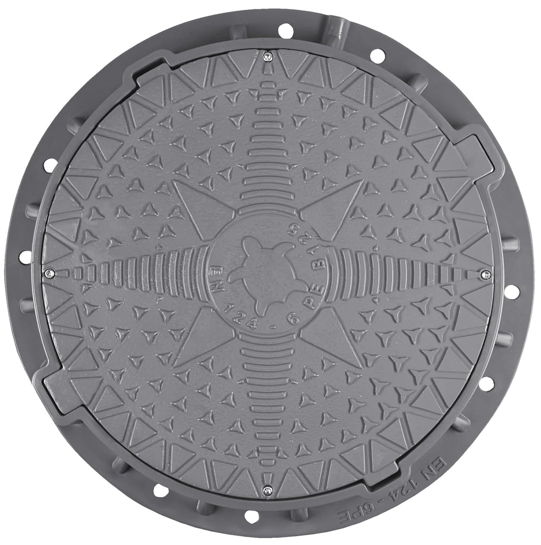 BABYLONPLAST Schachtabdeckung Kanaldeckel Ø600/800 Belastbar bis 12,5 t (125 kN) Kunststoff Schachtd