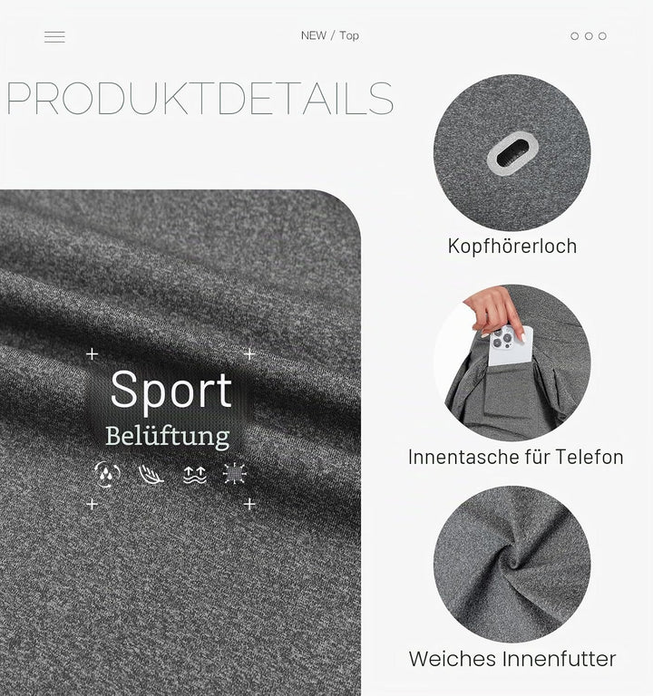 VUTRU Damen Tennisröcke Hohe Taille Tennis Skort mit Taschen Laufröcke Sport Golfrock mit Innenhose