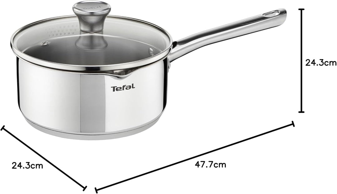 Tefal Duetto Edelstahl Kochtopfset, 7-teilig, Töpfe induktionsgeeignet, für alle Herdarten geeignet,