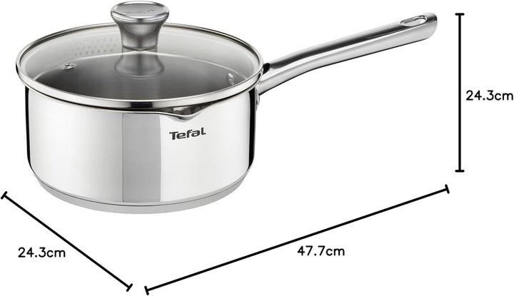 Tefal Duetto Edelstahl Kochtopfset, 7-teilig, Töpfe induktionsgeeignet, für alle Herdarten geeignet,