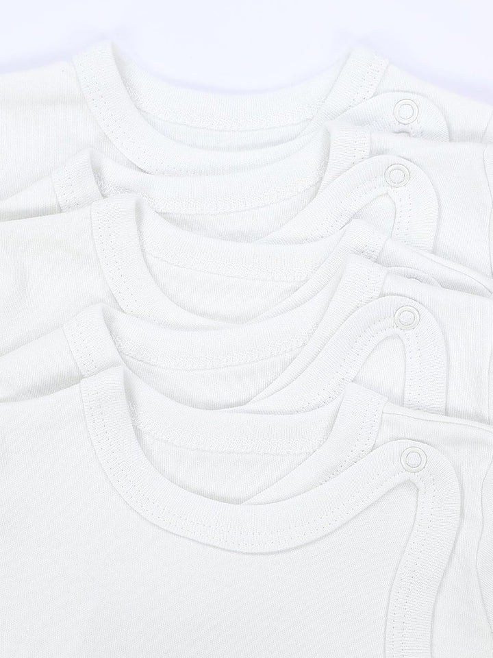 TupTam Baby Unisex Langarm Wickelbody Print/Uni 5er Pack 56 Weiss, 56 Weiss