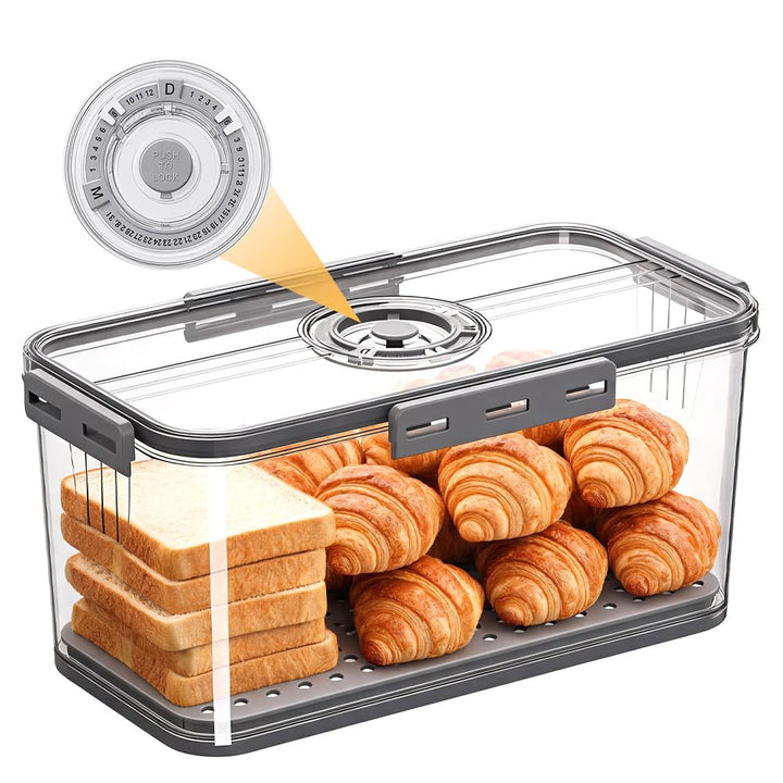 CEWROM Brotkasten mit Deckel,Moderne Brotaufbewahrungsbox mit Zeitschaltuhr | Toastbrotbox Bread Box