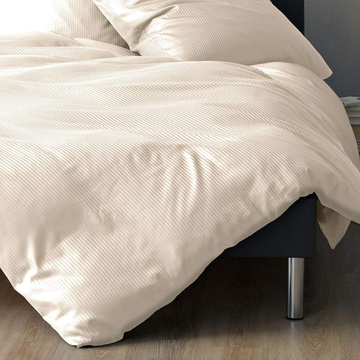 Lorena Mako-Satin Bettwäsche Venedig Natur 1 Bettbezug 200 x 200 cm + 2 Kissenbezüge 80 x 80 cm, Nat