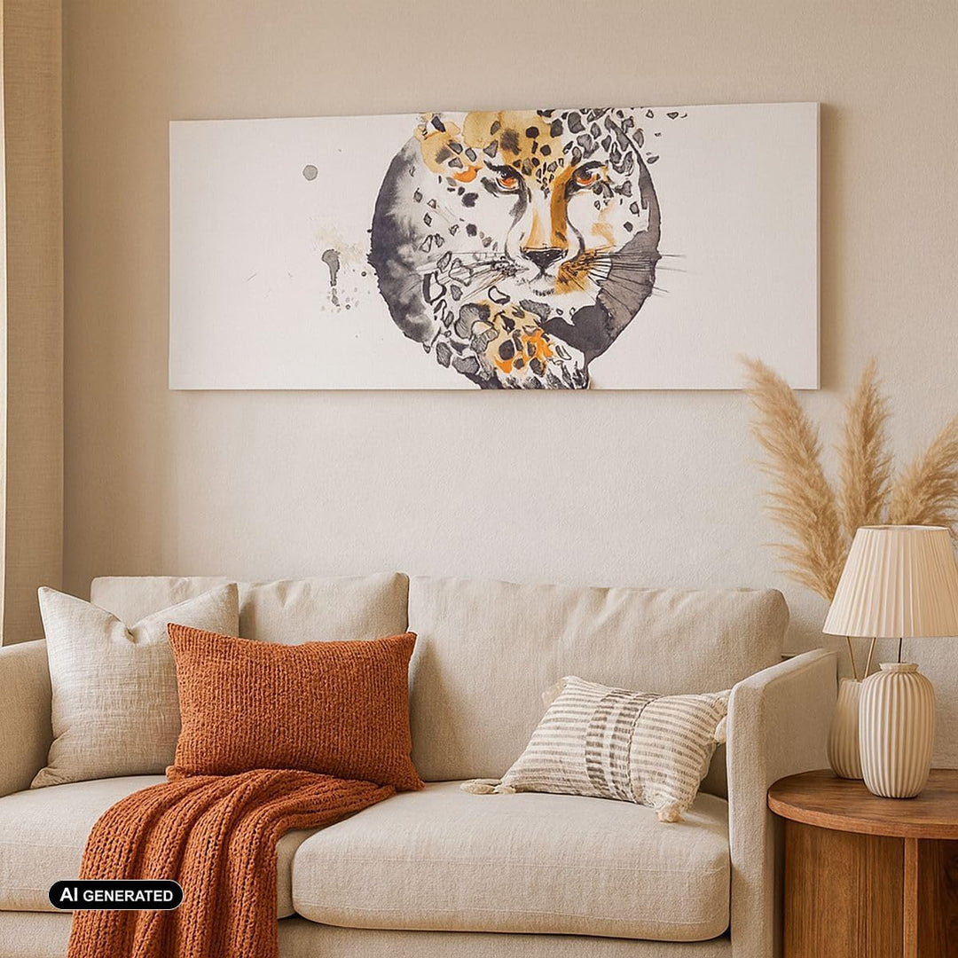 Panorama Bilder auf Leinwand 100x40cm Leinwandbild Katze Orb Tierwelt Geparden Gross Wanddeko Bild S