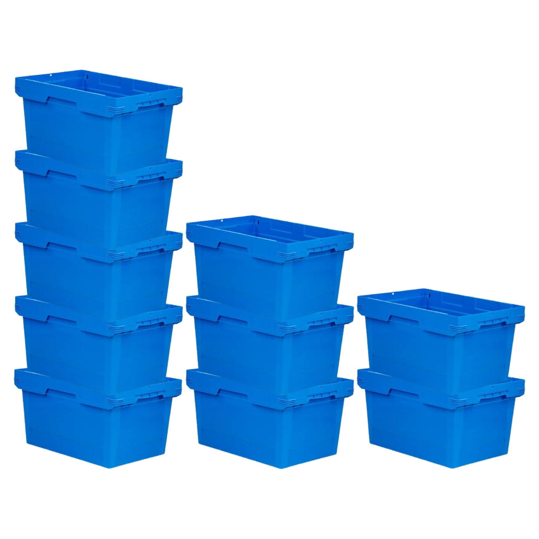 PROREGAL SuperSparSet 10x Conical Mehrweg-Stapelbehälter Blau | HxBxT 32,3x40x60cm | 58 Liter | Lage