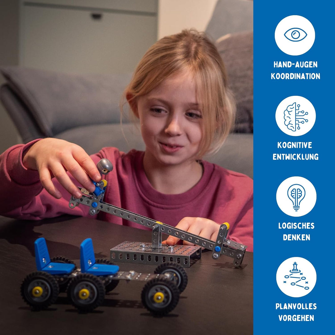 Eitech 00006 Metallbaukasten - Basisbaukasten, Bausatz für Kinder ab 8 Jahren, Mind. 8 Modelle bauba