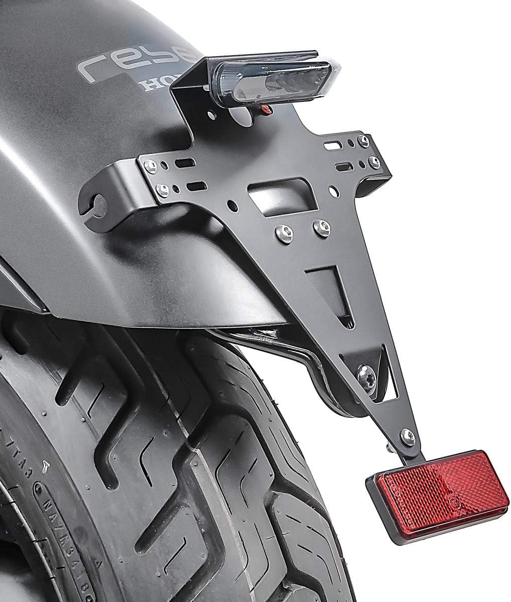 Kennzeichenhalter seitlich Kompatibel für Honda Rebel 1100 2021 schwarz