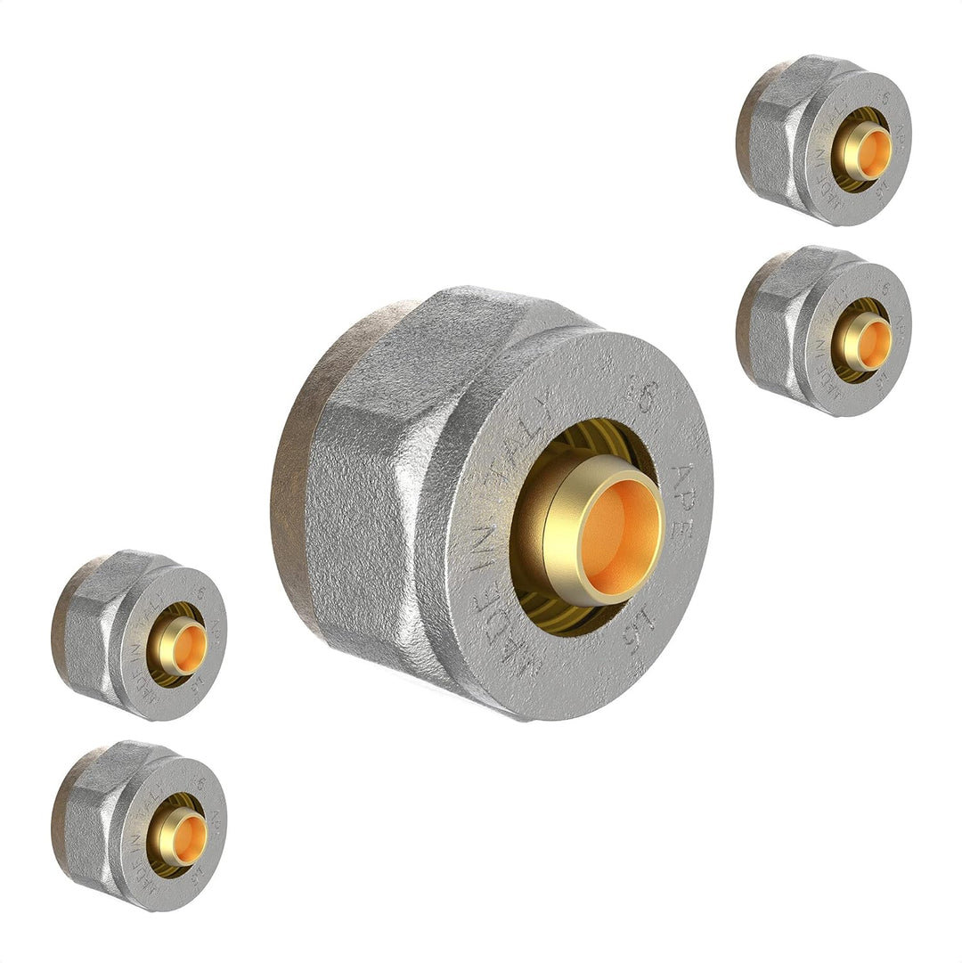 KIRCHHOFF | MSVR Rohr | 5er Set | Klemmringverschraubung 16 mm x 1/2" | Aluverbundrohr | für Heizung
