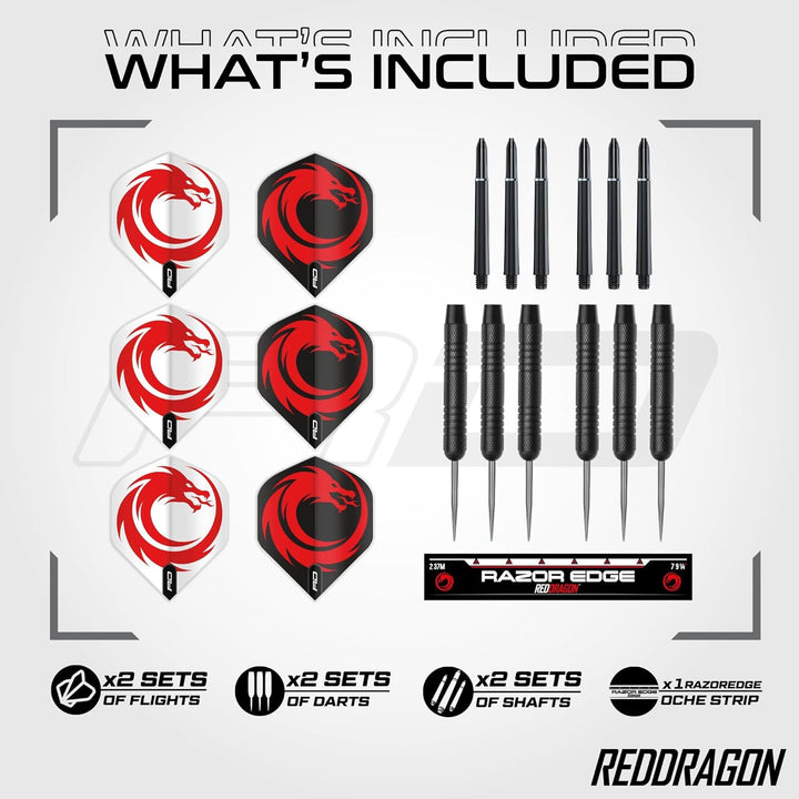 Red Dragon Razor Edge Professionelle Dartscheiben-Sets – Turnier-Standard-Qualität und langlebige Dr