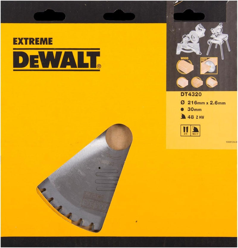 Dewalt DT4320-QZ EXTREME Kreissägeblatt 216x30x2.6 48WZ -5°, 48