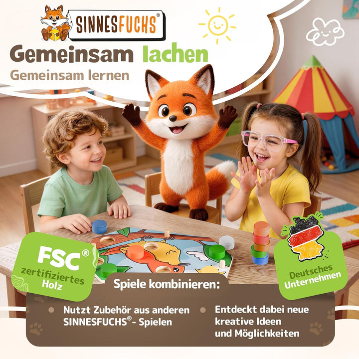 Farblernstation - Farben Lernen Steckspiel ab 2 Jahren - Montessori Spielzeug für Mädchen & Jungen -