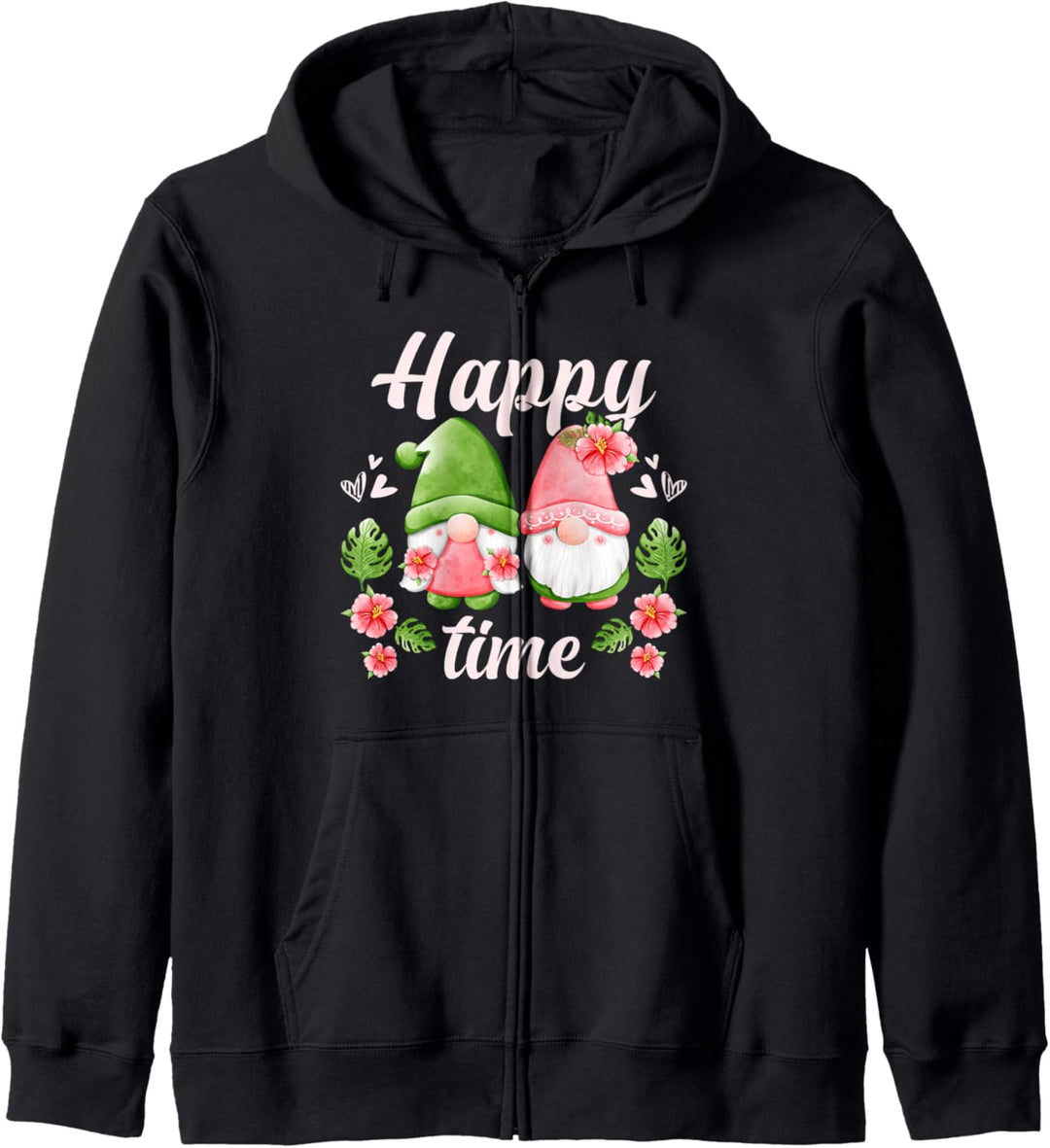Wichtel Paar mit Blumen, Gartenzwerge Kapuzenjacke