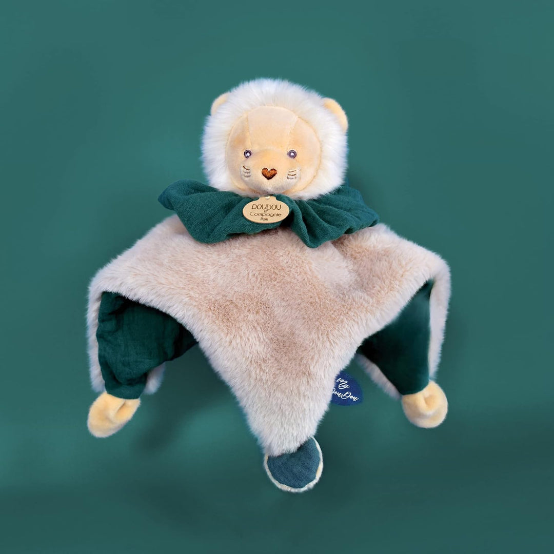 Doudou et Compagnie - DC3931 Kuscheltier Löwe, Kugel, Braun, 25 cm Grün Löwe, Grün Löwe