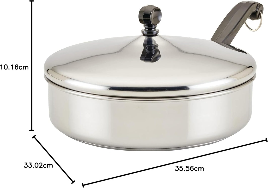 Farberware Klassischer Edelstahl-Bratdeckel, Sautepfanne (2,75 Quart), Silber 2.6 Liter, 2.6 Liter