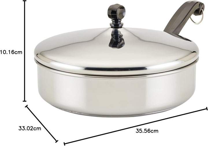 Farberware Klassischer Edelstahl-Bratdeckel, Sautepfanne (2,75 Quart), Silber 2.6 Liter, 2.6 Liter