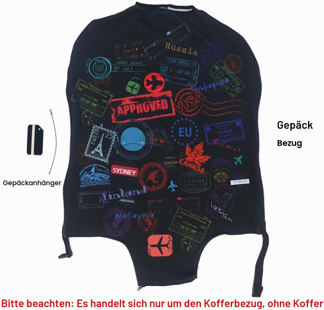 MosaiRudo Dickere Kofferhülle,Elastische Koffer-Abdeckungen Passend für 18-32 Zoll Koffer, Gepäckabd