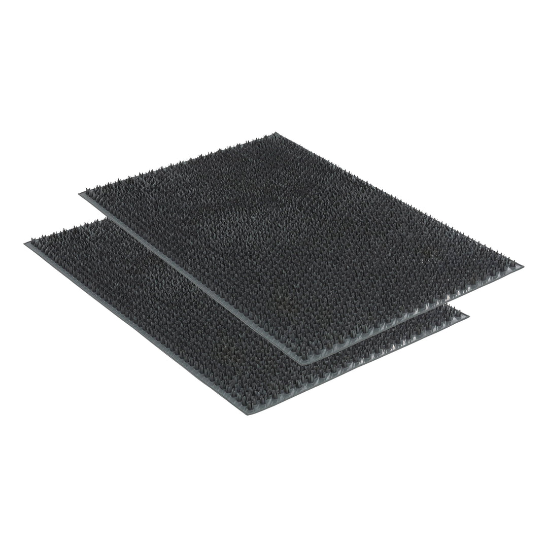 Wetterfeste Gummifussmatte Garten flexibel aussen - Grau 2er Set 40 x 60 cm | Witterungsbeständige F