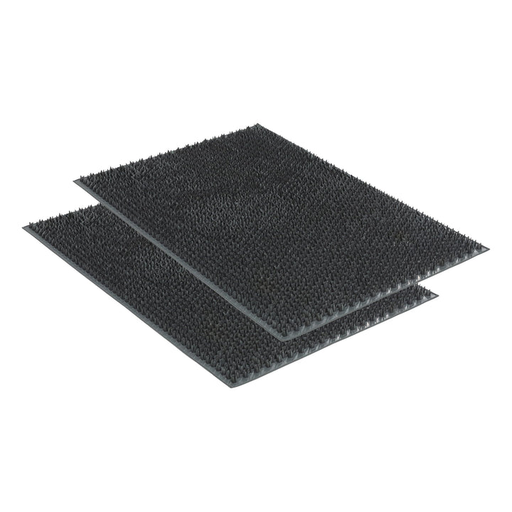 Wetterfeste Gummifussmatte Garten flexibel aussen - Grau 2er Set 40 x 60 cm | Witterungsbeständige F