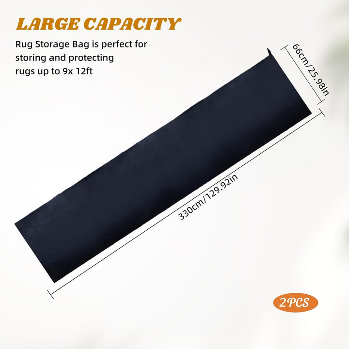 2 Stück 26 x 130 Zoll Jumbo Aufbewahrungsbeutel für Teppiche Grosser Teppich Umzugstasche Oxford Sto