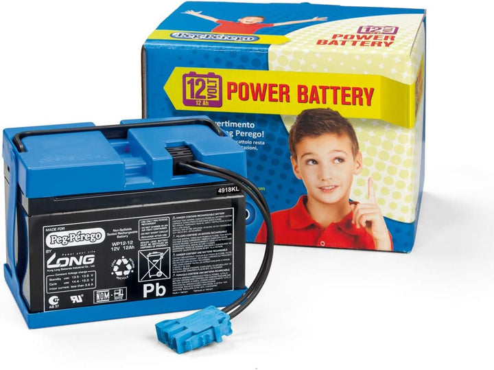 Peg Perego KB0036 - Batterie, 12 V 12 V, 12 Ah & Y/CB0302-12V Ladegerät für Batterien, Fahrzeuge 12