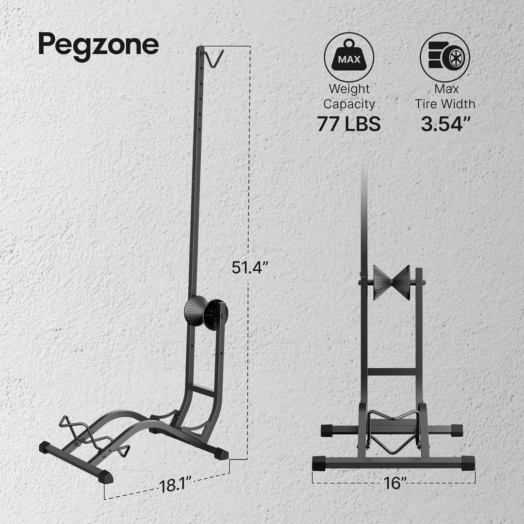 PEGZONE Fahrradständer, Vertikal & Horizontal, höhenverstellbarer, Passend für 20-29 Zoll & 90 mm(3,
