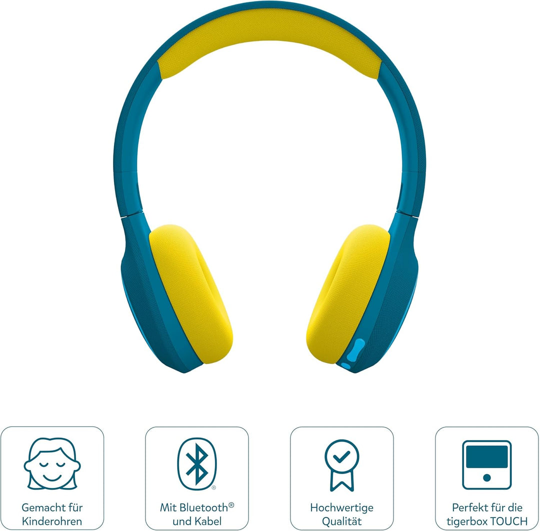 tigerbuddies Bluetooth Kinderkopfhörer Royal Sun ( dunkelblau / gelb ): Bester Klang für Kinderohren