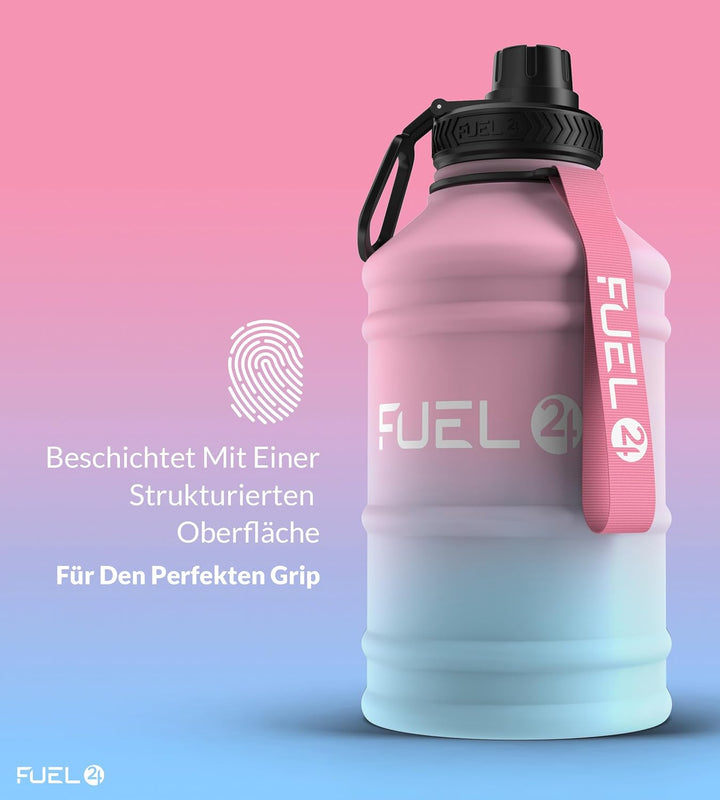 Fuel24 Extra Stark Trinkflasche Edelstahl Metall 1.3L & 2.2L - Auslaufsicher & BPA-Frei Wasserflasch