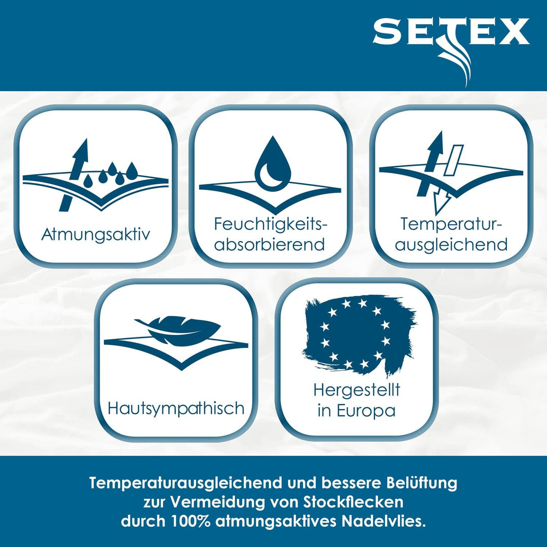 SETEX Matratzenunterlage, Polyester, Matratzenschoner zum Auflegen auf Lattenroste, 90 x 190 cm, Wei
