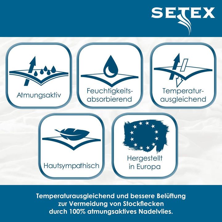 SETEX Matratzenunterlage, Polyester, Matratzenschoner zum Auflegen auf Lattenroste, 90 x 190 cm, Wei