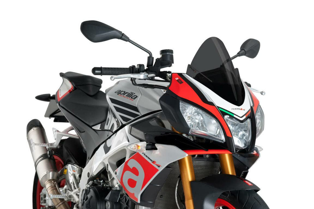 Puig 7615 F Racing Bildschirm für Aprilia Tuono V4 RR/Factory 15 "17-, Dark Smoke Stärk getönt, Stär