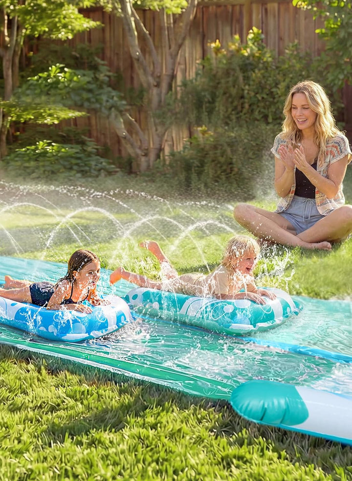 JOYIN 22,5ft/685.8cm Wasserrutsche und 2 Bodyboards, Garten-Wasserrutsche Sommer-Rutsch-Wasserrutsch