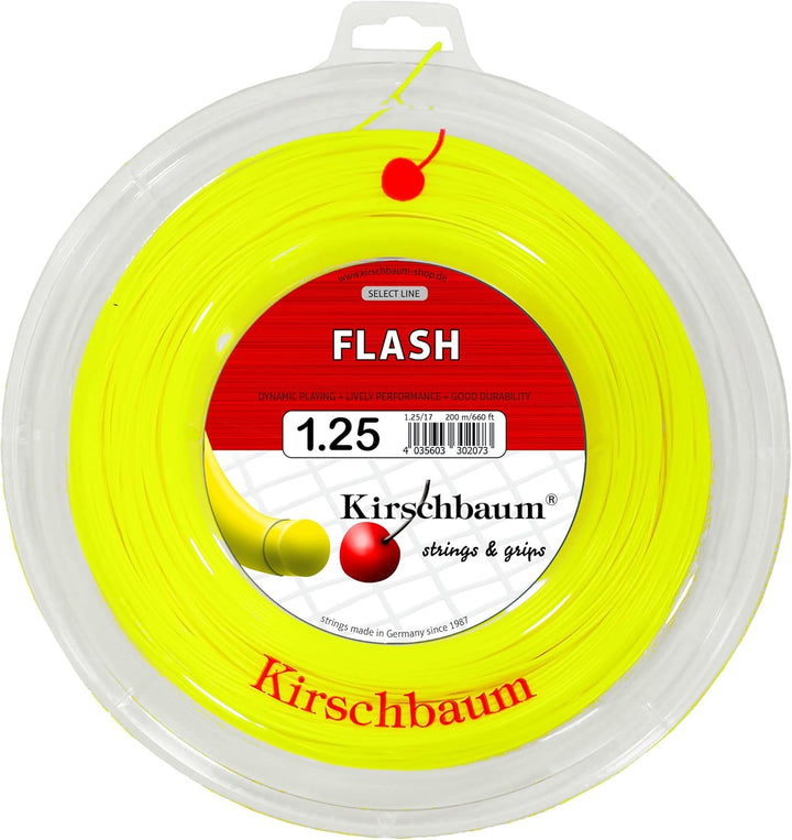 Kirschbaum Tennissaite Flash 1,25mm 200m gelb